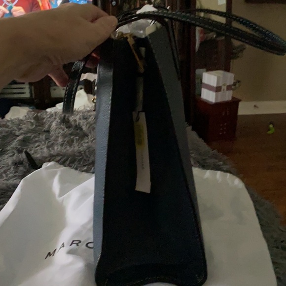 NWT  Marc Jacobs M0012669 The Grind East/West Leather Shopper Tote Blue Sea - Picture 3 of 4